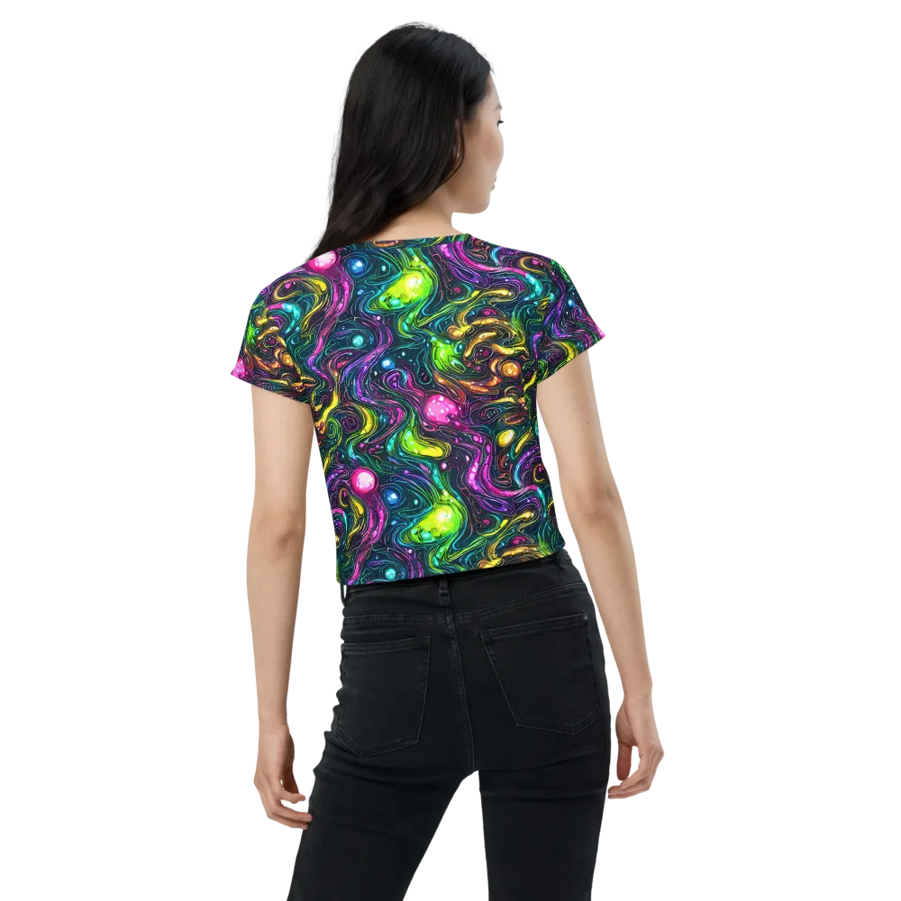 Cosmic Candy Current on Crop Tee — Back