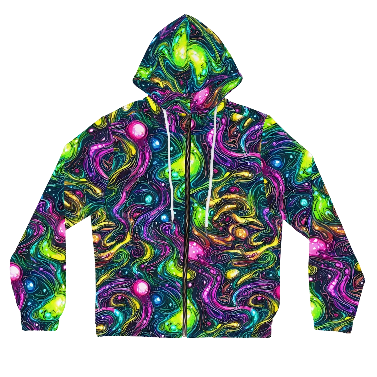 Cosmic Candy Current on Women's Full-Zip Hoodie — Front