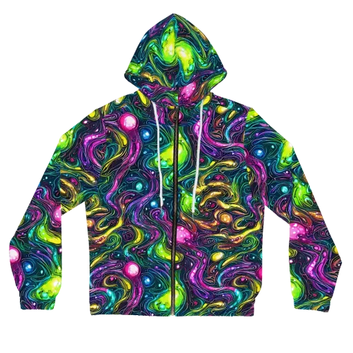 Cosmic Candy Current on a Women's Full-Zip Hoodie