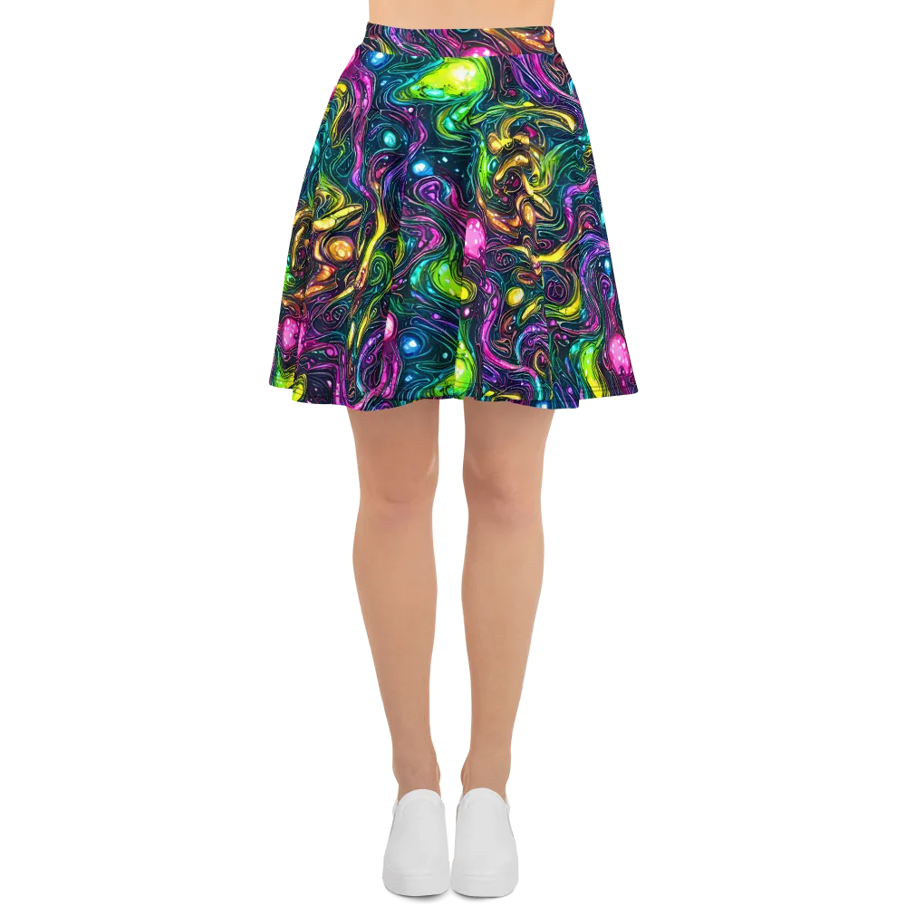 Cosmic Candy Current on Skater Skirt — Front