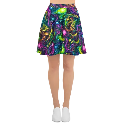 Cosmic Candy Current on a Skater Skirt