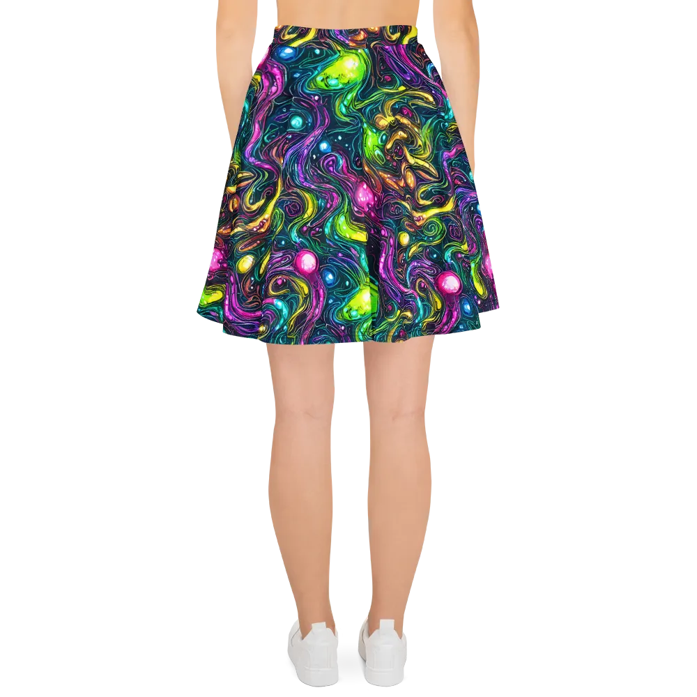 Cosmic Candy Current on Skater Skirt — Back