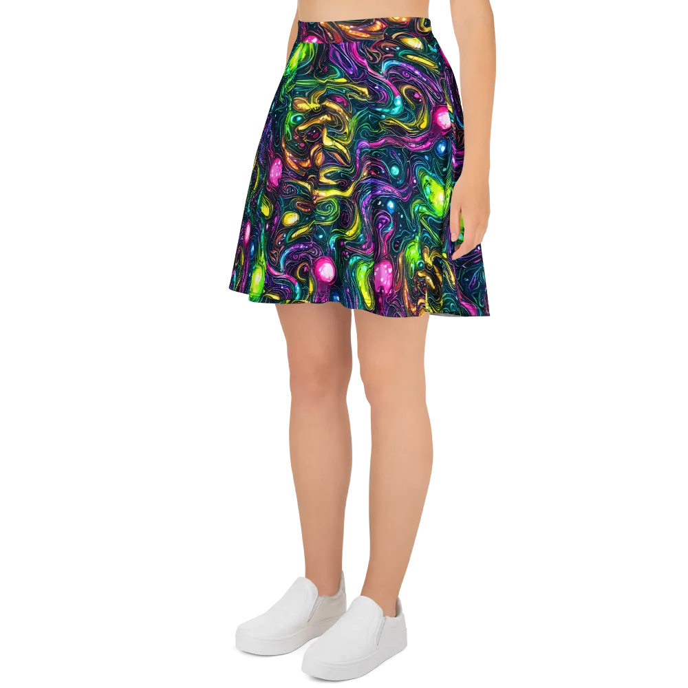 Cosmic Candy Current on Skater Skirt — Left