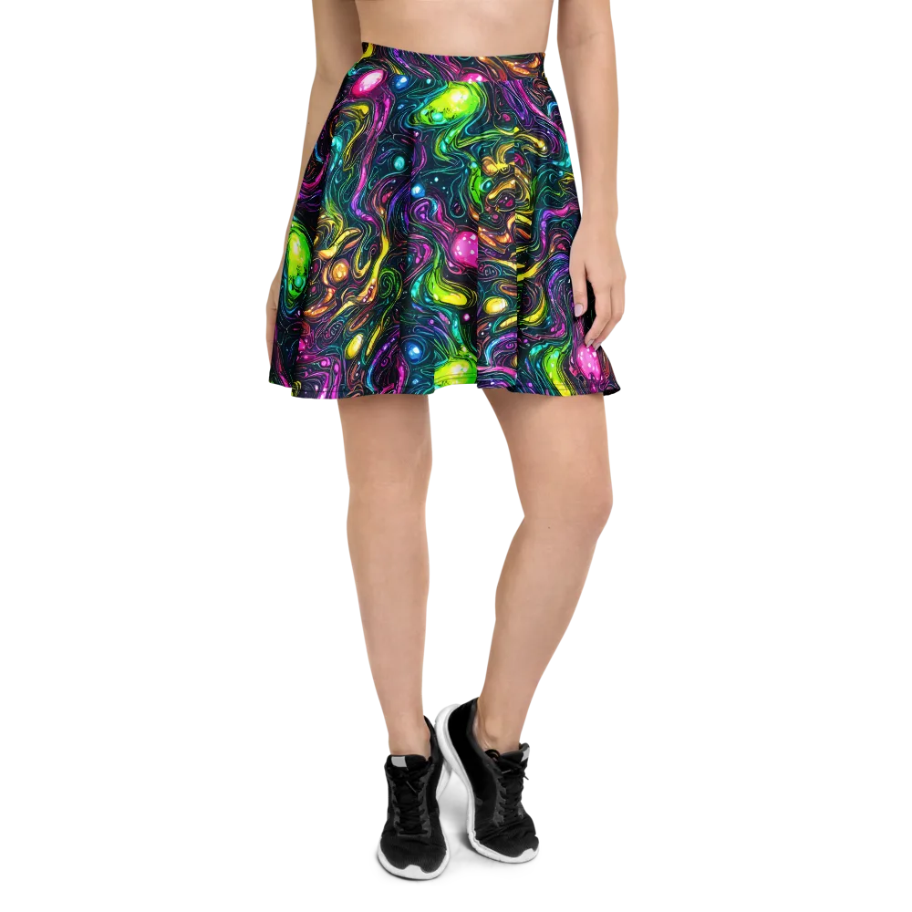 Cosmic Candy Current on Skater Skirt — Front