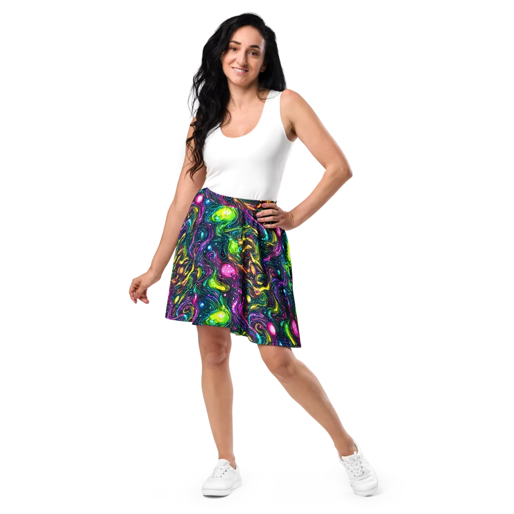Cosmic Candy Current on Skater Skirt — Front