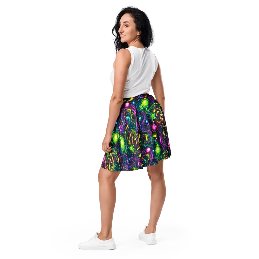 Cosmic Candy Current on Skater Skirt — Back