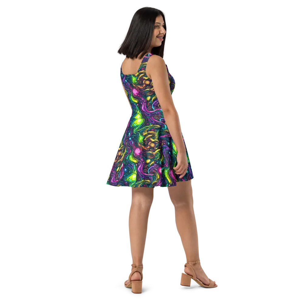 Cosmic Candy Current on Skater Dress — Right