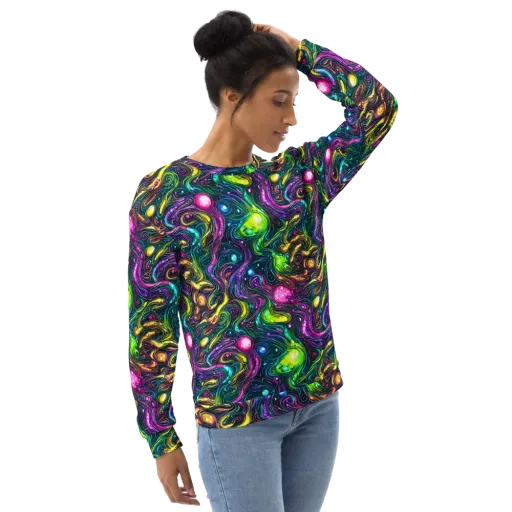 Cosmic Candy Current on a Sweatshirt