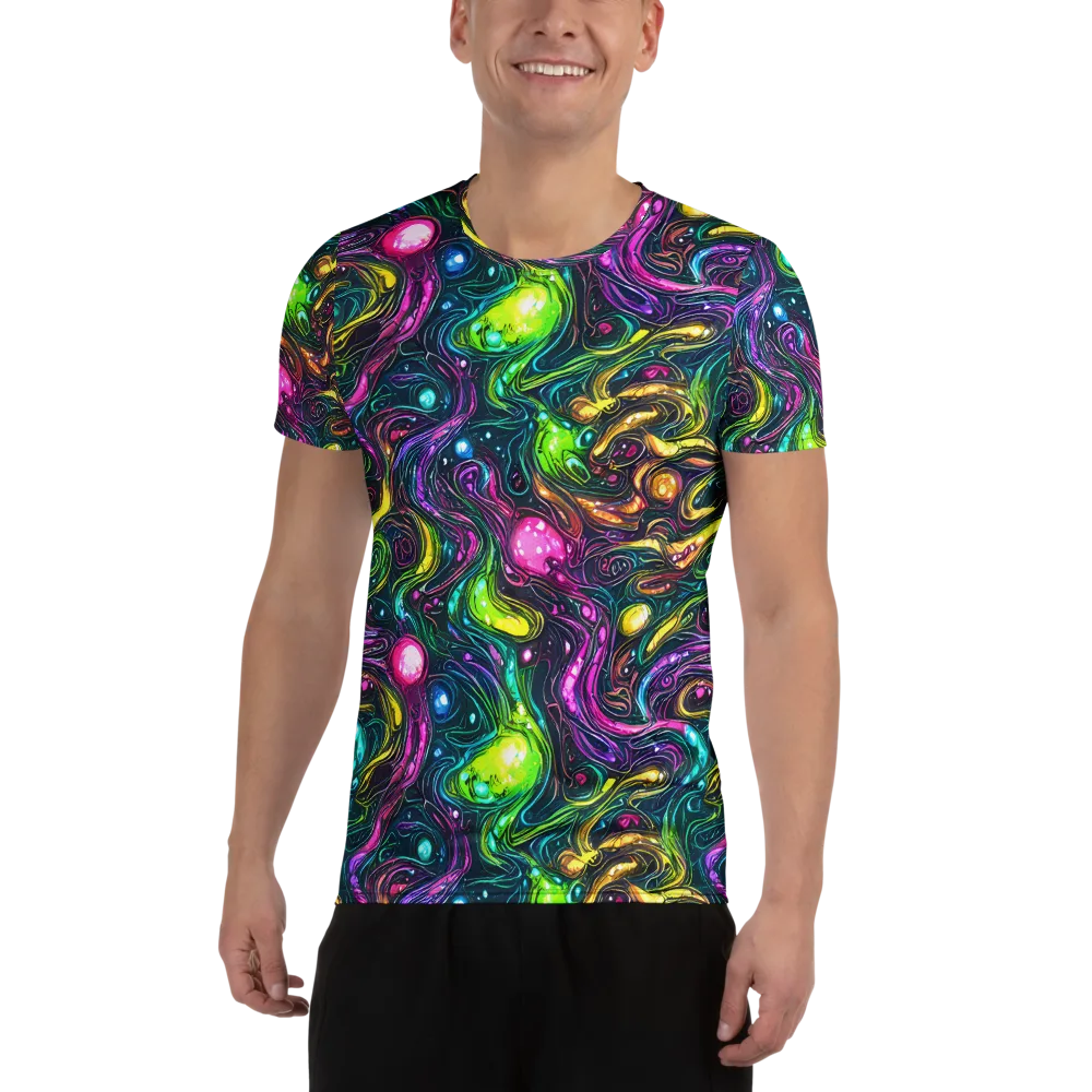 Cosmic Candy Current on Men's Athletic T-Shirt — Front