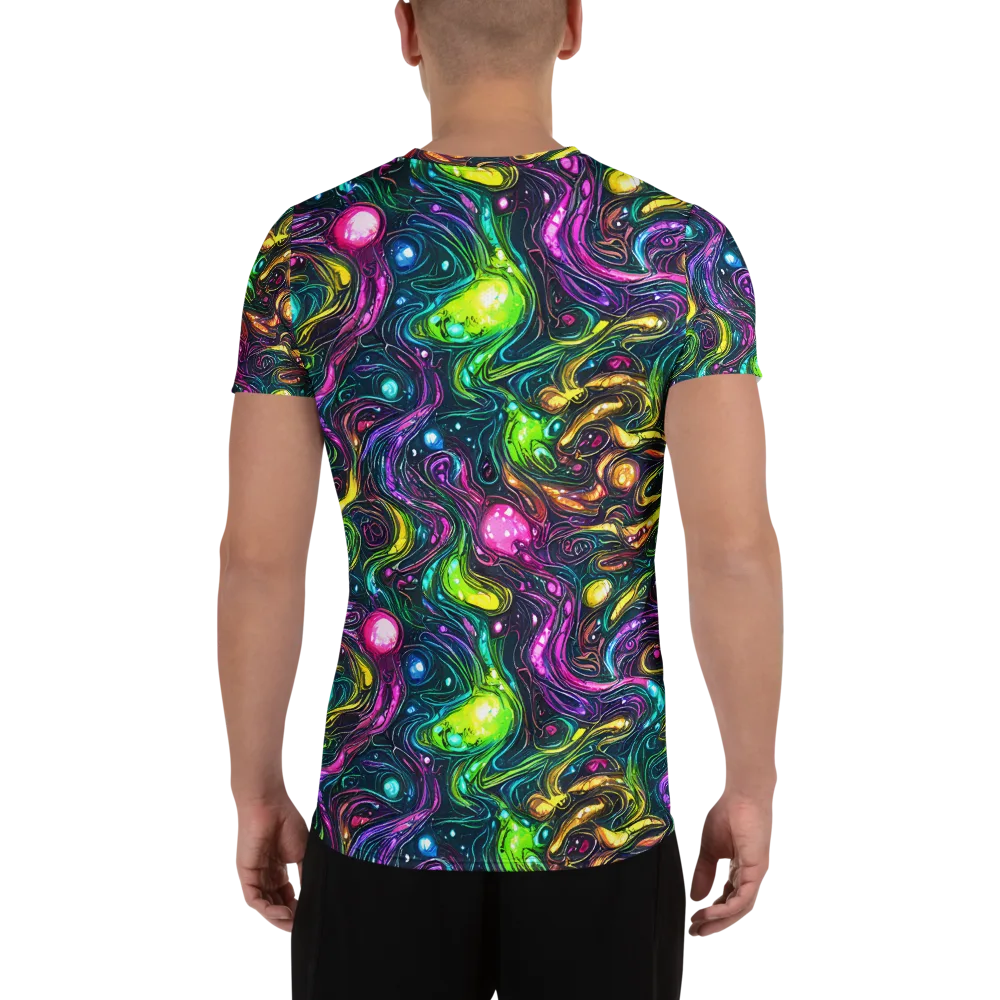 Cosmic Candy Current on Men's Athletic T-Shirt — Back