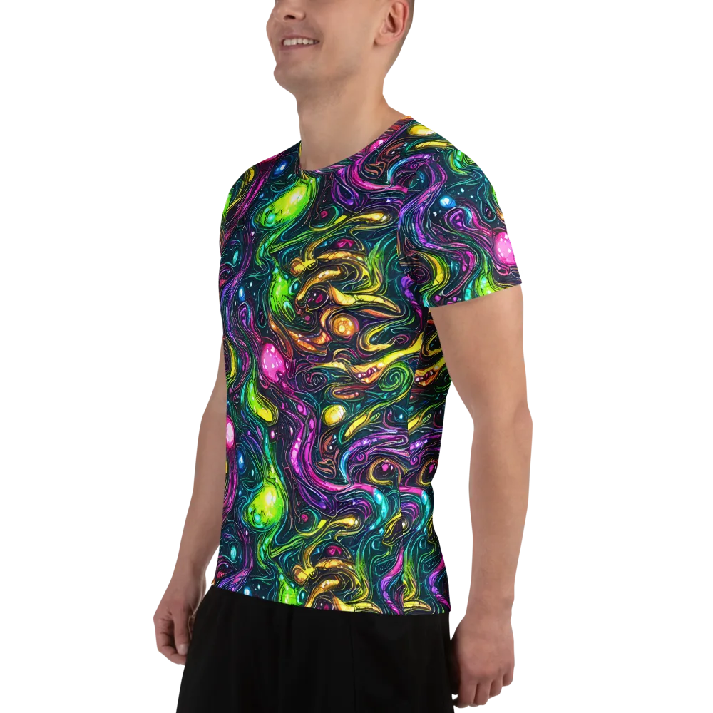 Cosmic Candy Current on Men's Athletic T-Shirt — Left