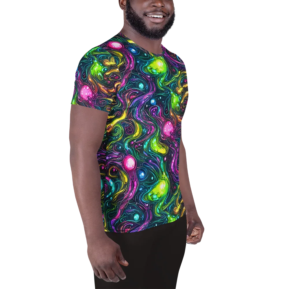 Cosmic Candy Current on Men's Athletic T-Shirt — Right