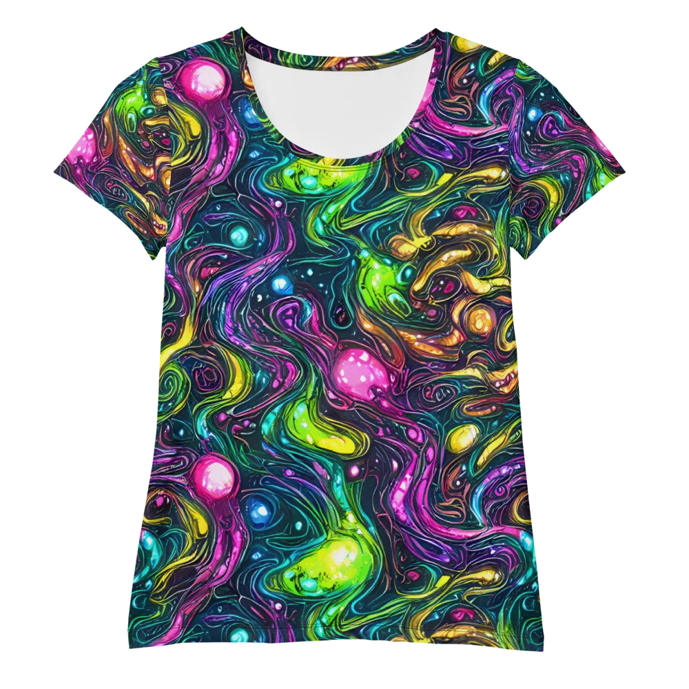 Cosmic Candy Current on Women's Athletic T-Shirt — Front