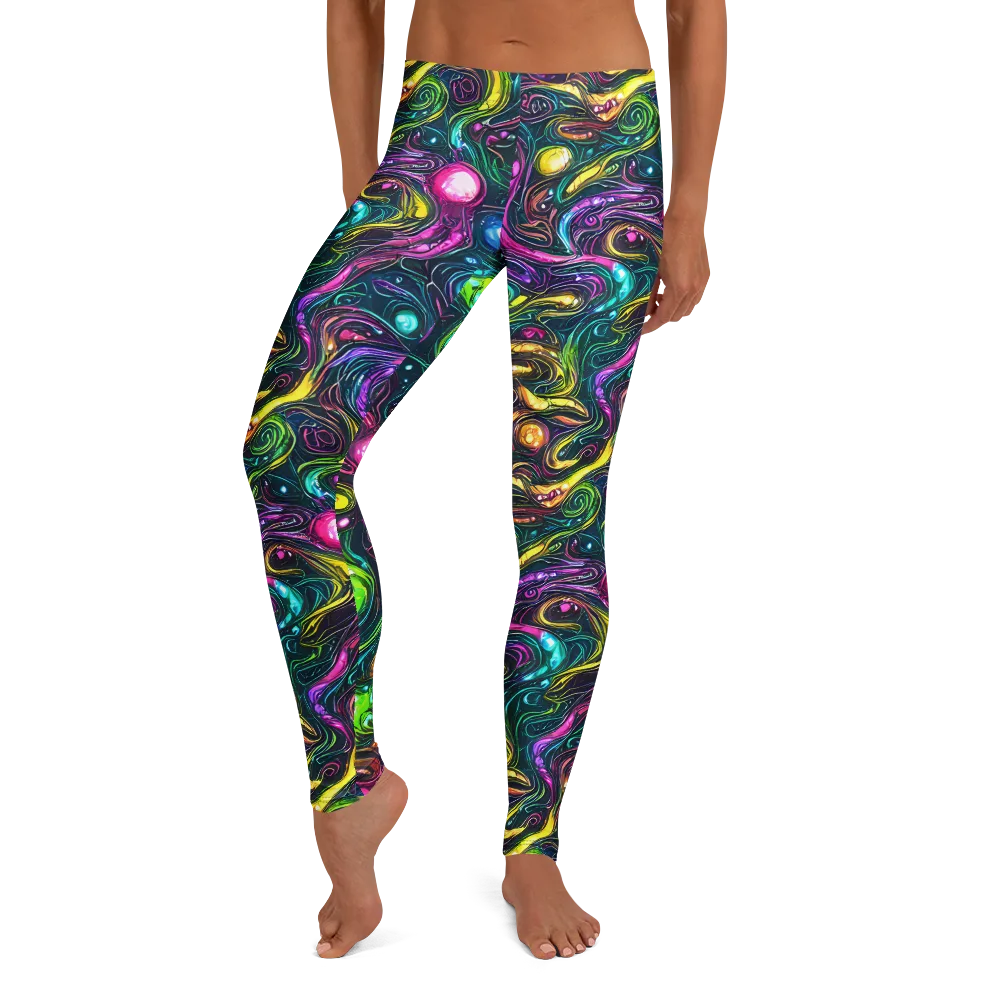 Cosmic Candy Current on Leggings — Front