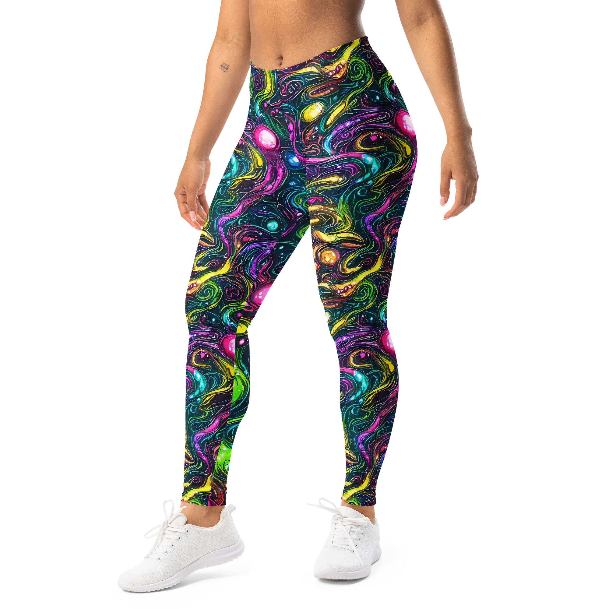 Cosmic Candy Current on Leggings — Left Front