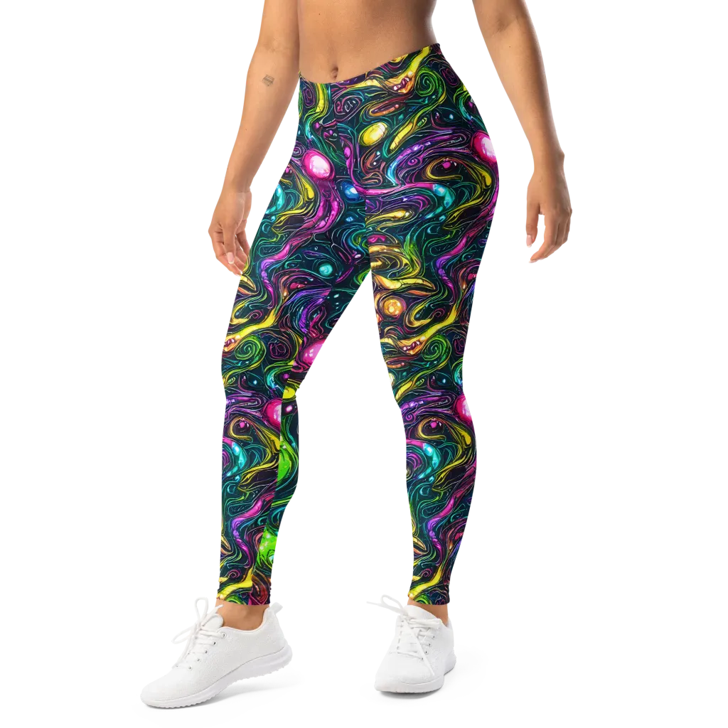 Cosmic Candy Current on Leggings — Left Front