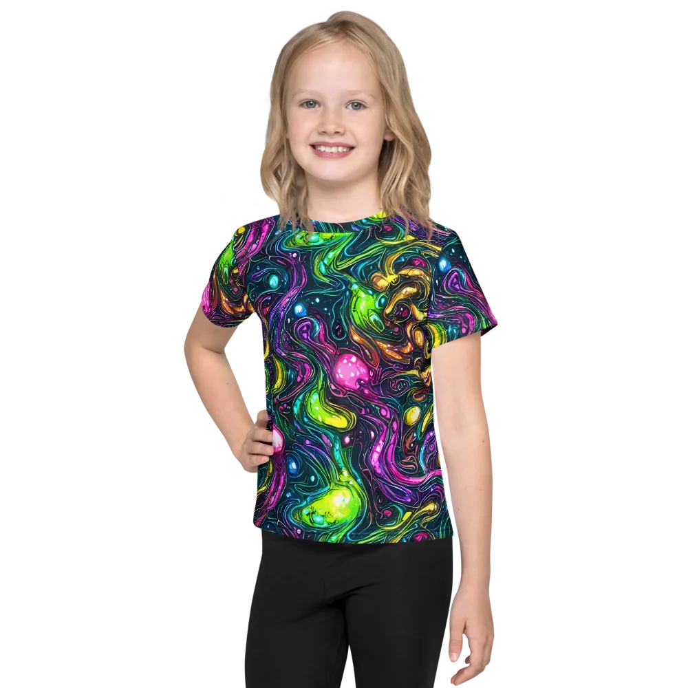 Cosmic Candy Current on Kids Crew Neck T-Shirt — Front