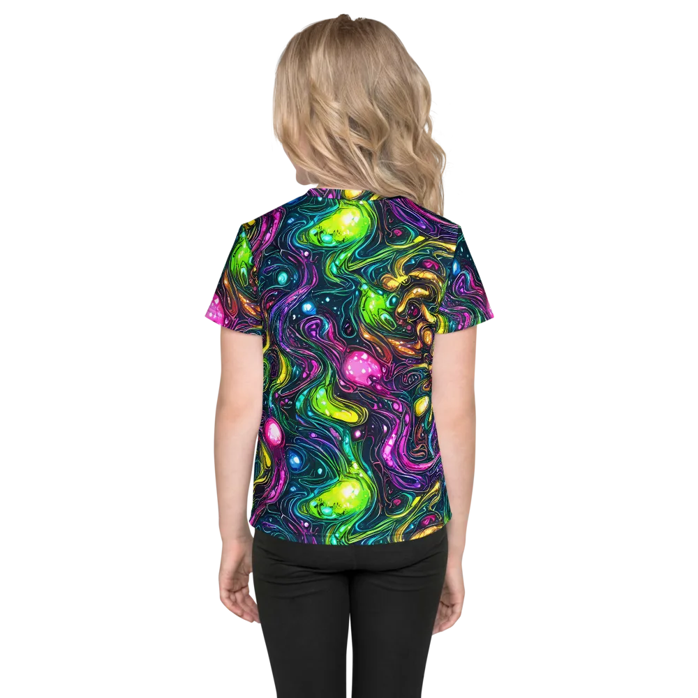 Cosmic Candy Current on Kids Crew Neck T-Shirt — Back