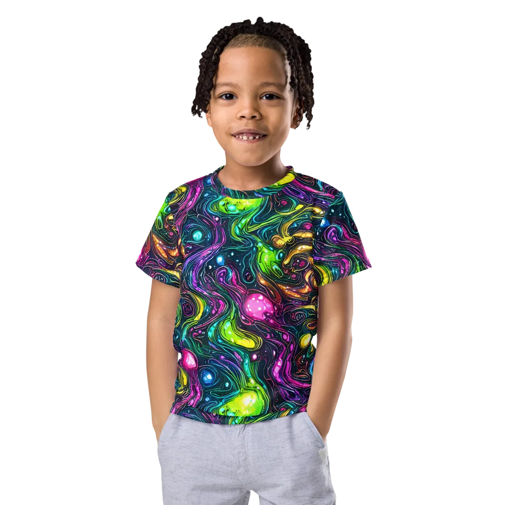 Cosmic Candy Current on Kids Crew Neck T-Shirt — Front