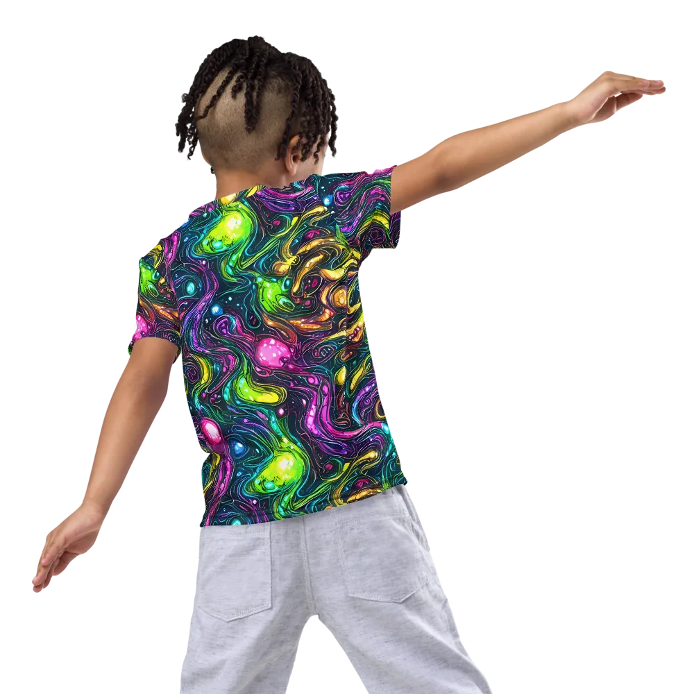 Cosmic Candy Current on Kids Crew Neck T-Shirt — Back