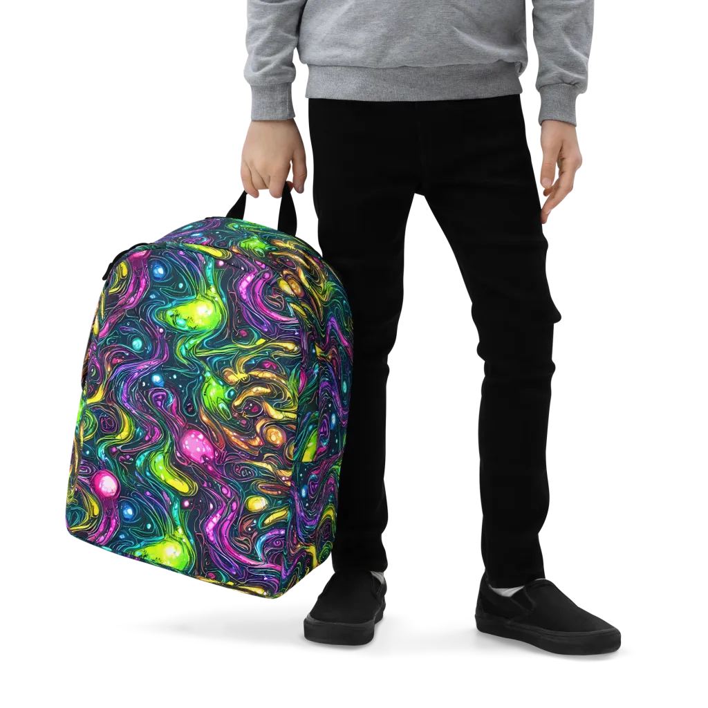 Cosmic Candy Current on Minimalist Backpack — Zoomed-in