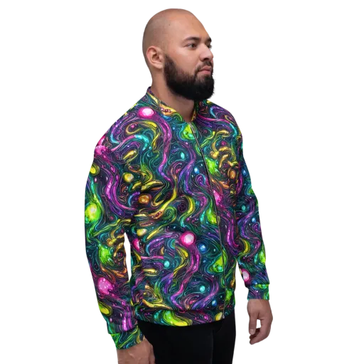 Cosmic Candy Current on a Bomber Jacket