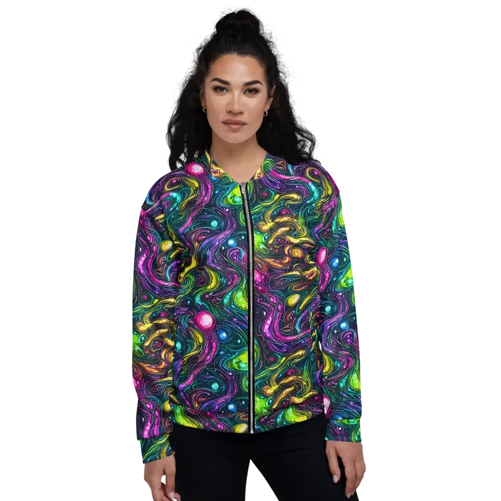 Cosmic Candy Current on Bomber Jacket — Front