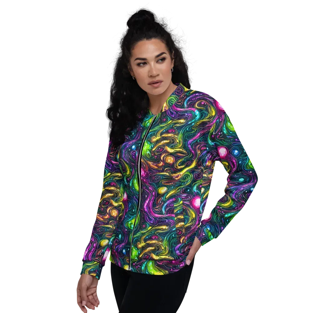 Cosmic Candy Current on Bomber Jacket — Left