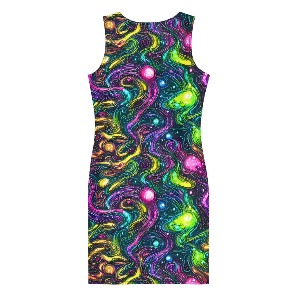 Cosmic Candy Current on Bodycon Dress — Back