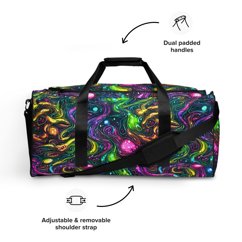 Cosmic Candy Current on Duffle Bag — Front