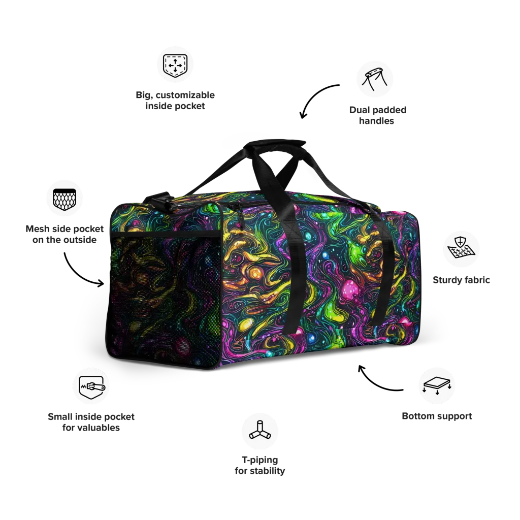 Cosmic Candy Current on Duffle Bag — Right Front