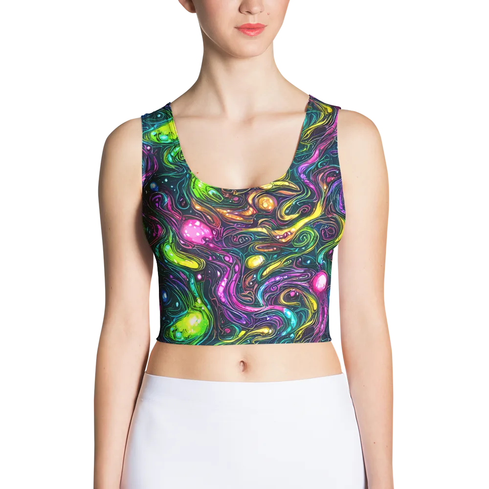 Cosmic Candy Current on Crop Top — Front