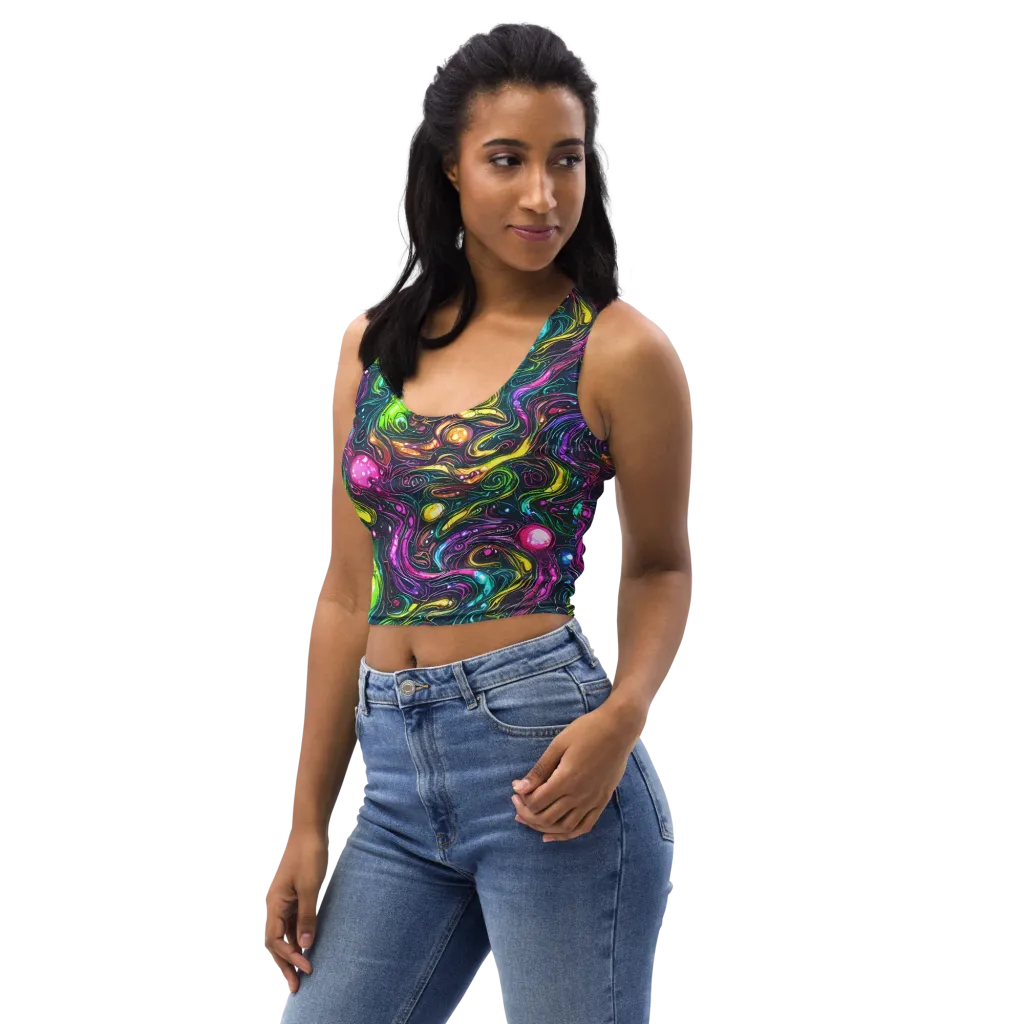 Cosmic Candy Current on Crop Top — Left Front