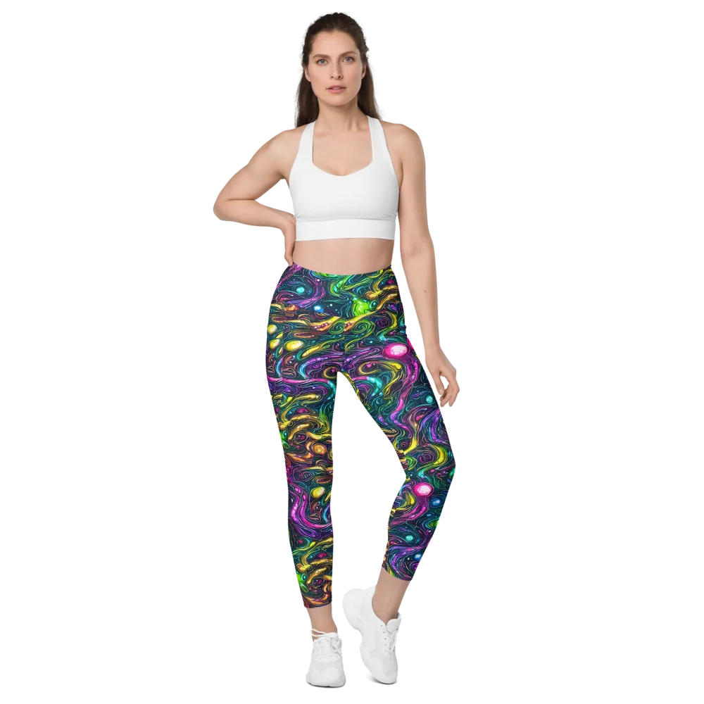 Cosmic Candy Current on Leggings with Pockets — Front