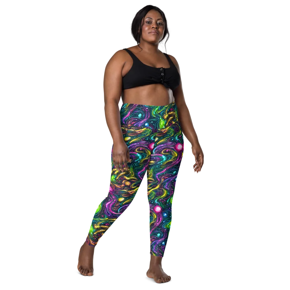 Cosmic Candy Current on Leggings with Pockets — Front