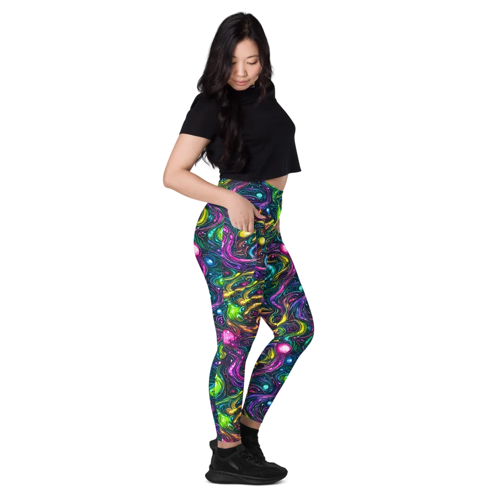 Cosmic Candy Current on Leggings with Pockets — Right