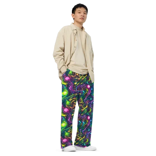Cosmic Candy Current on a Wide-Leg Pants