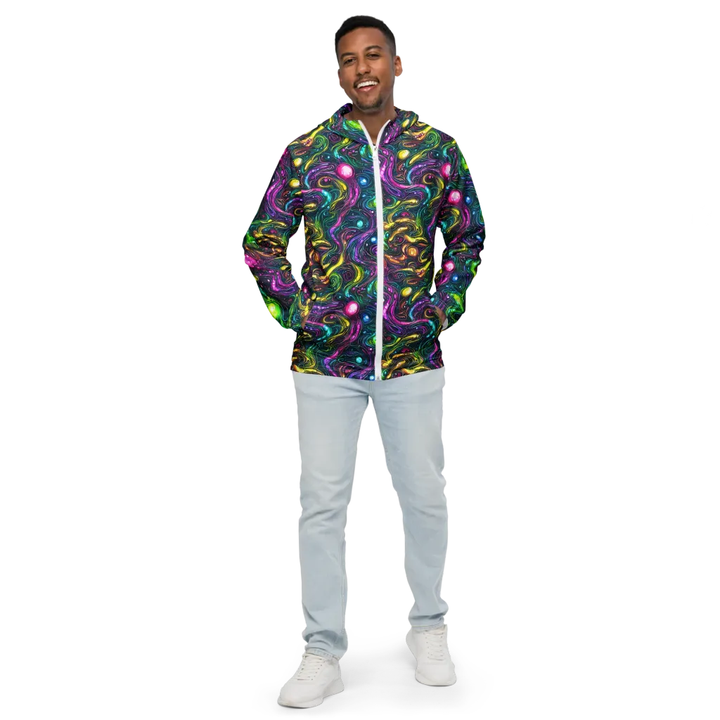Cosmic Candy Current on Men's Windbreaker — Front