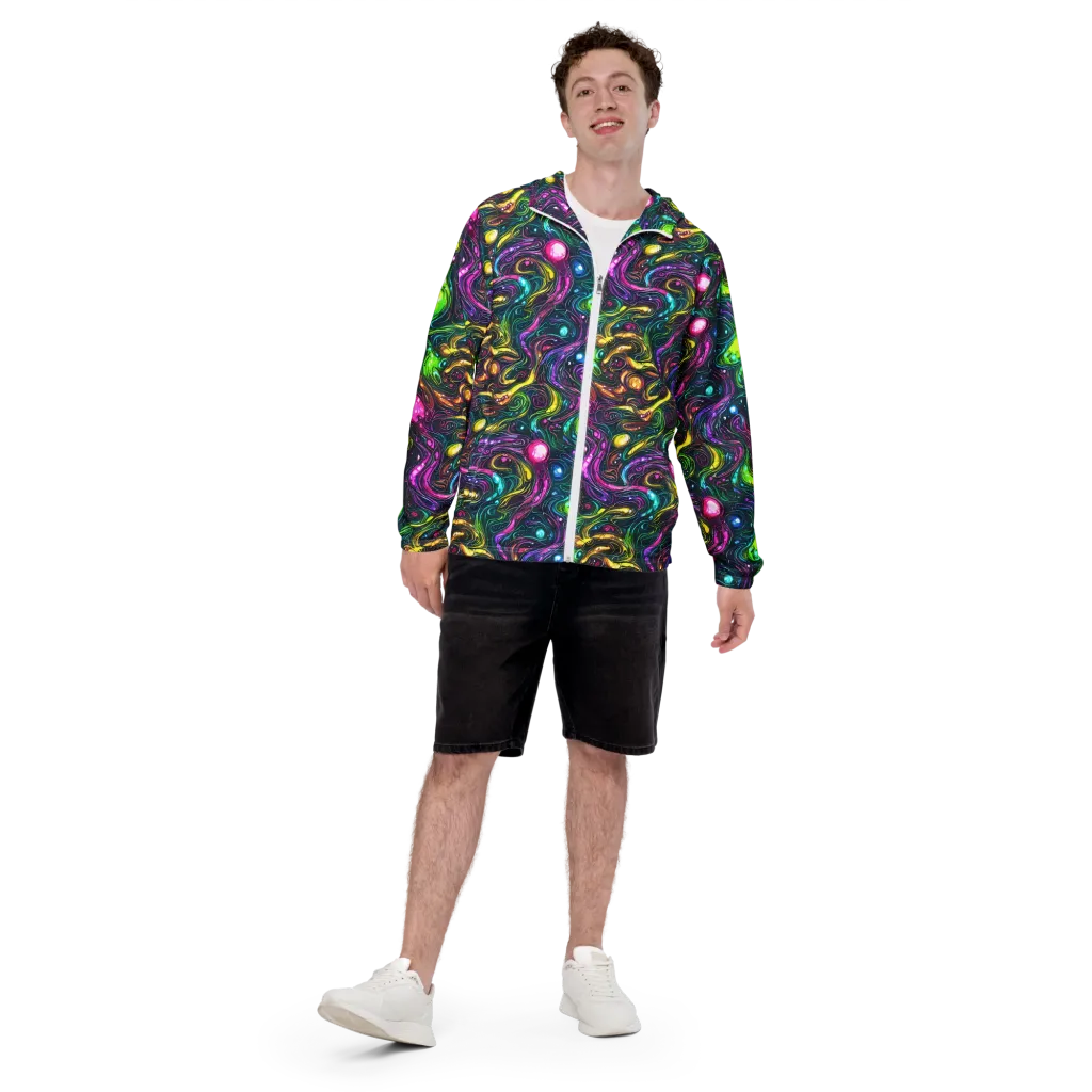 Cosmic Candy Current on Men's Windbreaker — Front
