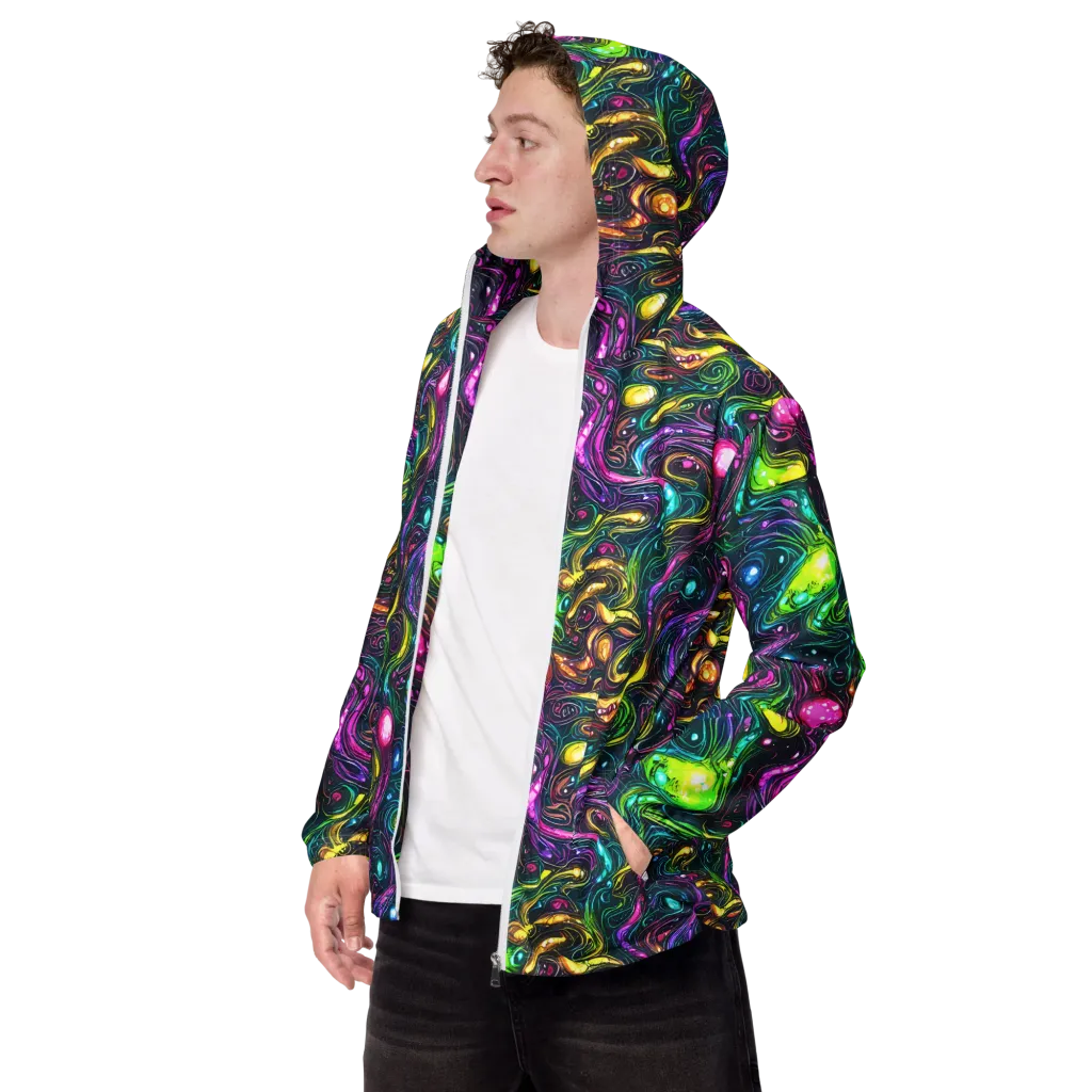Cosmic Candy Current on Men's Windbreaker — Left Front