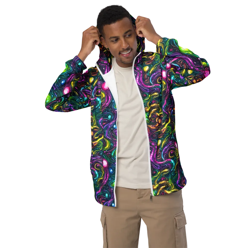 Cosmic Candy Current on Men's Windbreaker — Front