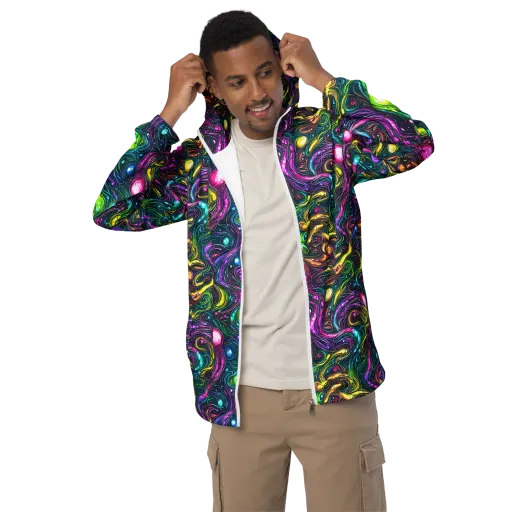 Cosmic Candy Current on a Men's Windbreaker