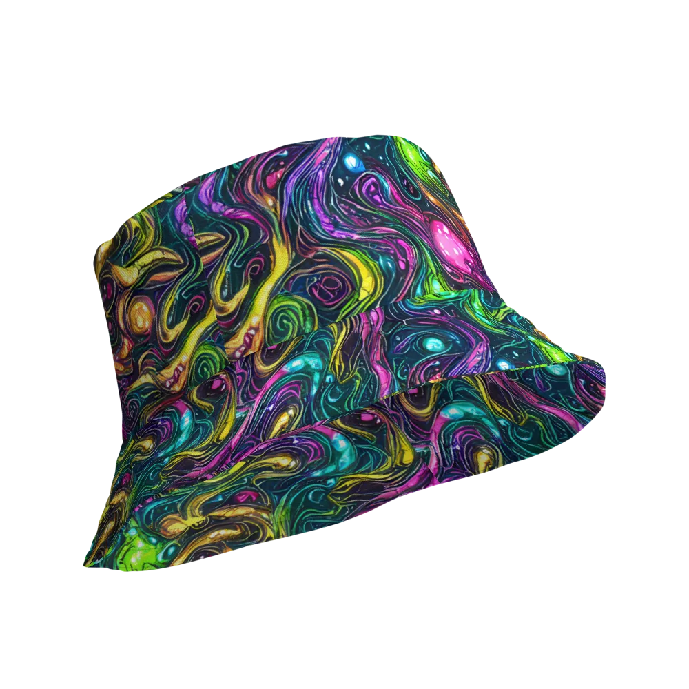Cosmic Candy Current on Reversible Bucket Hat — Product details Outside