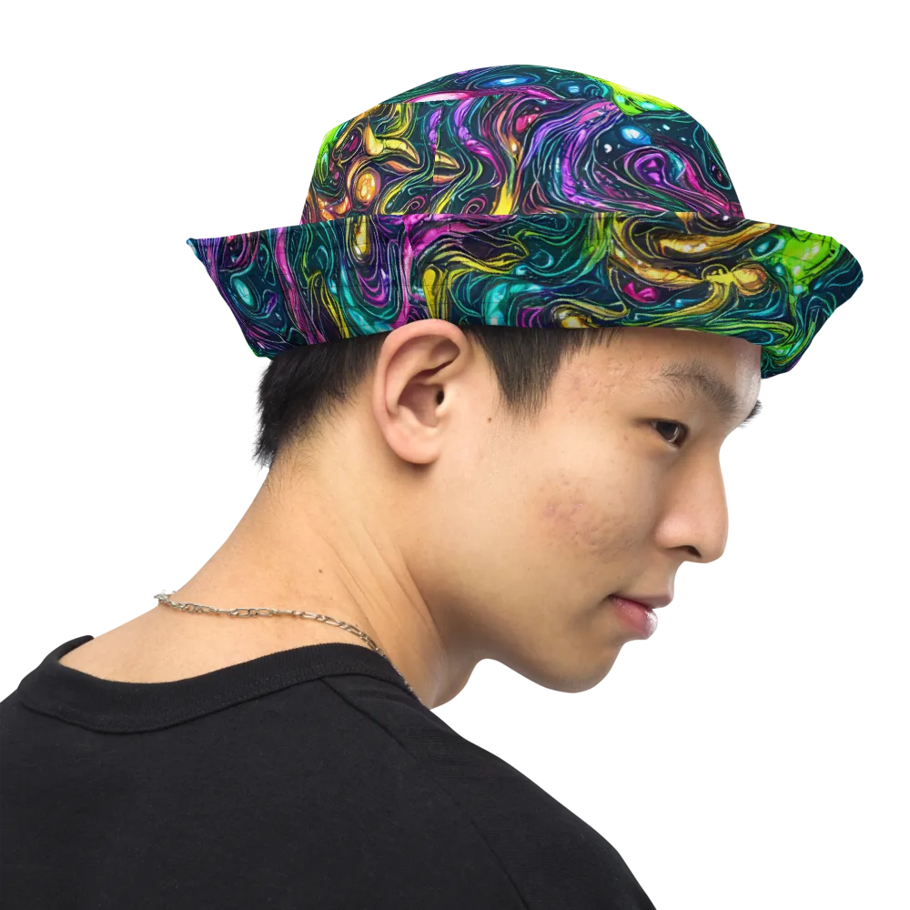 Cosmic Candy Current on Reversible Bucket Hat — Right Outside