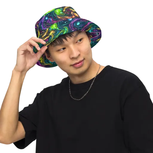 Cosmic Candy Current on a Reversible Bucket Hat