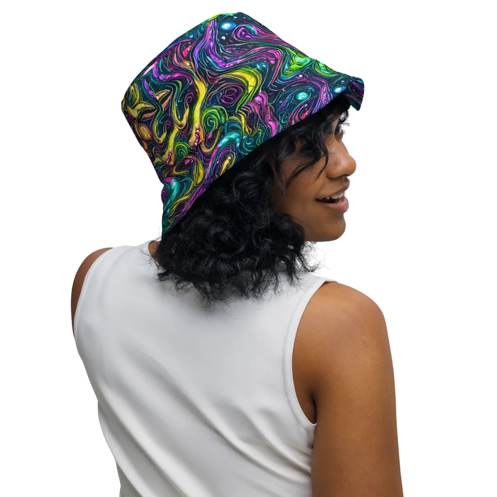 Cosmic Candy Current on Reversible Bucket Hat — Right Outside