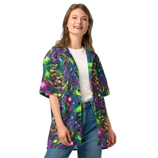 Cosmic Candy Current on a Button Shirt