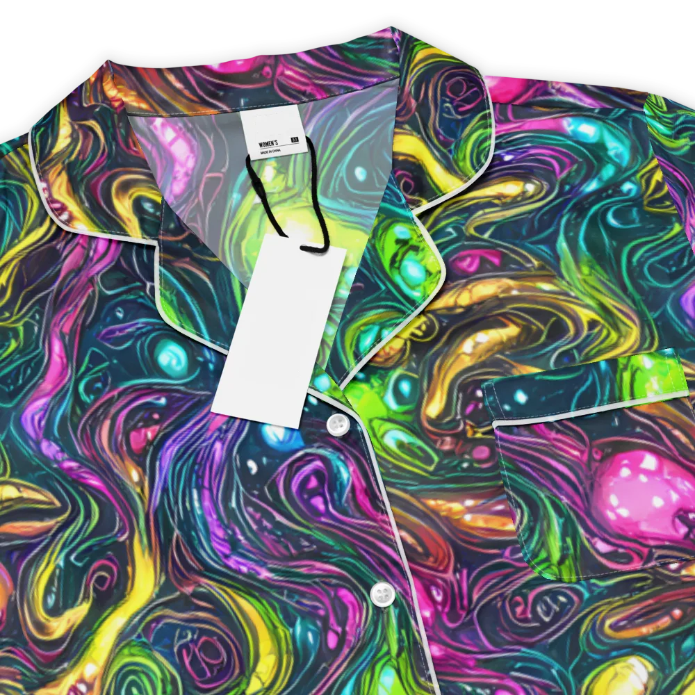 Cosmic Candy Current on Women's Short Sleeve Pajama Top — Product details