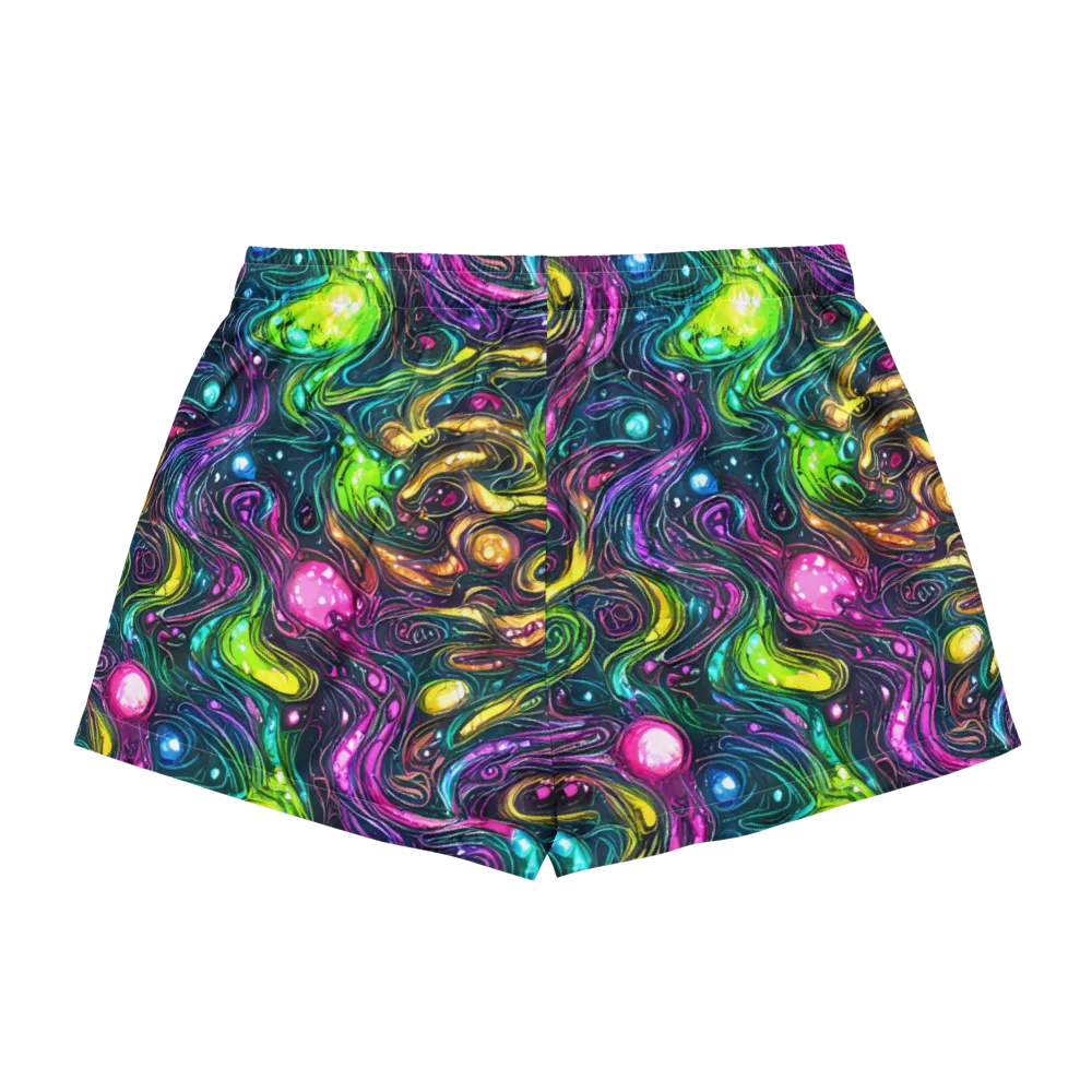 Cosmic Candy Current on Women's Pajama Shorts — Back