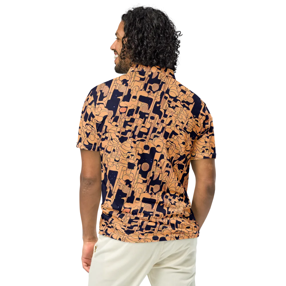 Apricot Orbit on Men's Slim Fit Polo Shirt — Back